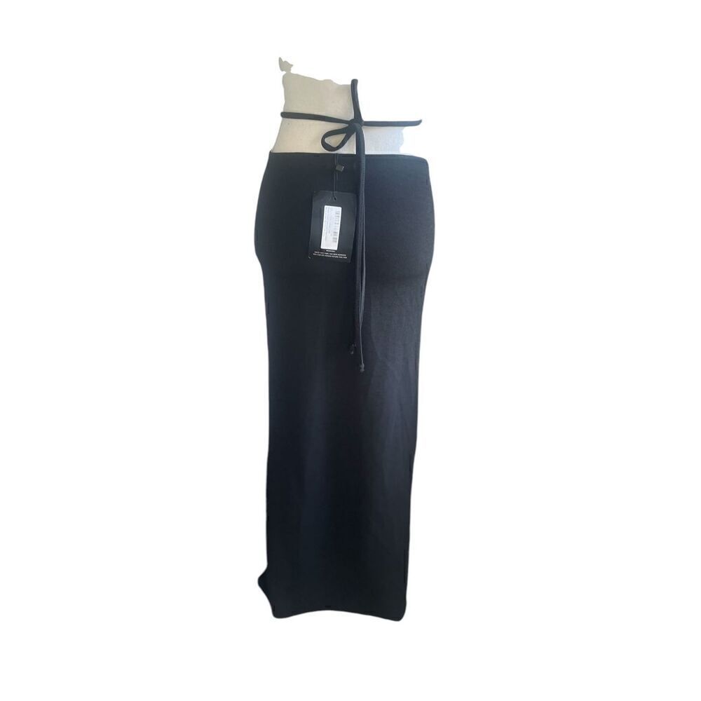NWT Pretty Little Thing long maxi skirt Textured chain details Black Size 4